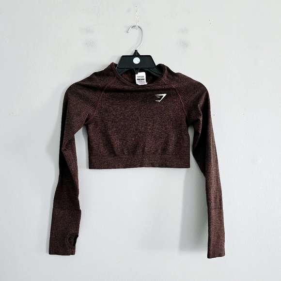 Gymshark Brown Crop Workout Top S - Picture 3 of 4